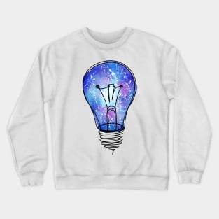 Galaxy Lightbulb Watercolor line drawing Crewneck Sweatshirt